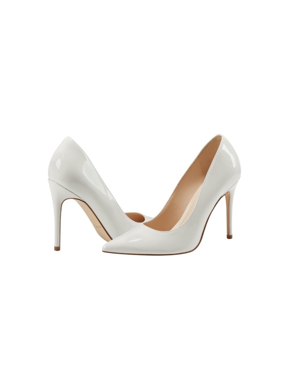Marc Fisher Codie White Patent Pointed-Toe Stiletto Pumps